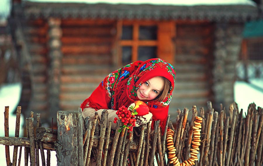 Sexy girl Women in Slavic costumes in Lusaka
