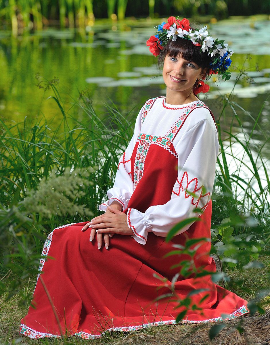 Beautiful girl Girls in Slavic costumes in Lusaka