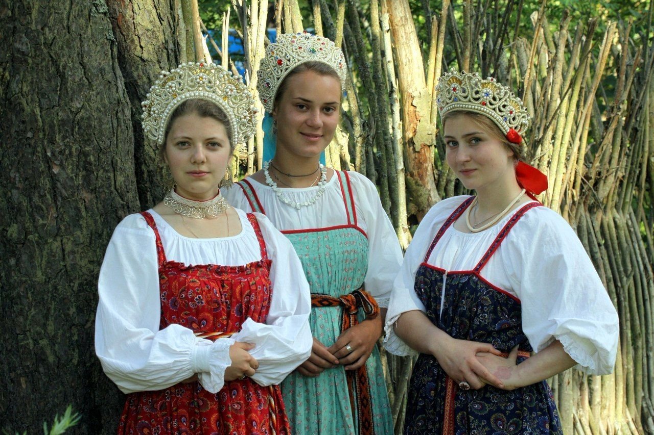 Sexy model Girls in Slavic costumes in Lusaka